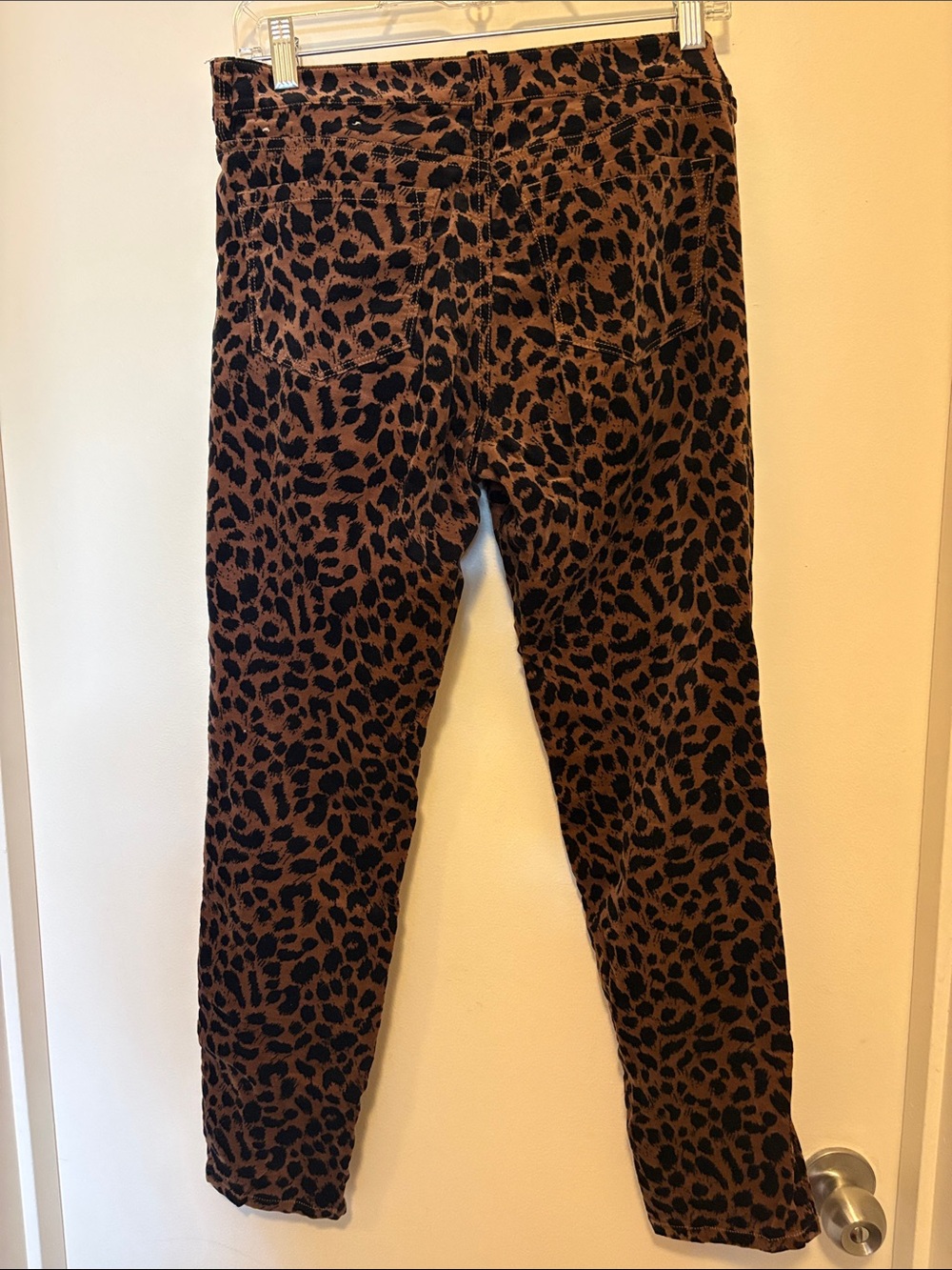 LOFT Leopard Print High Waist Skinny Velvet Soft Corduroy Pants Jeans Sz 27/4P - Picture 6 of 8
